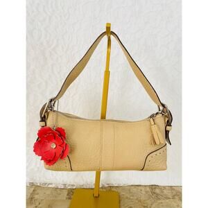 Coach Vintage Hamilton sand Small/mini baguette pebble Leather bag Y2K 5052